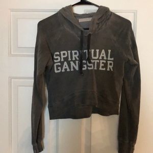 Spiritual gangster crop hoodie